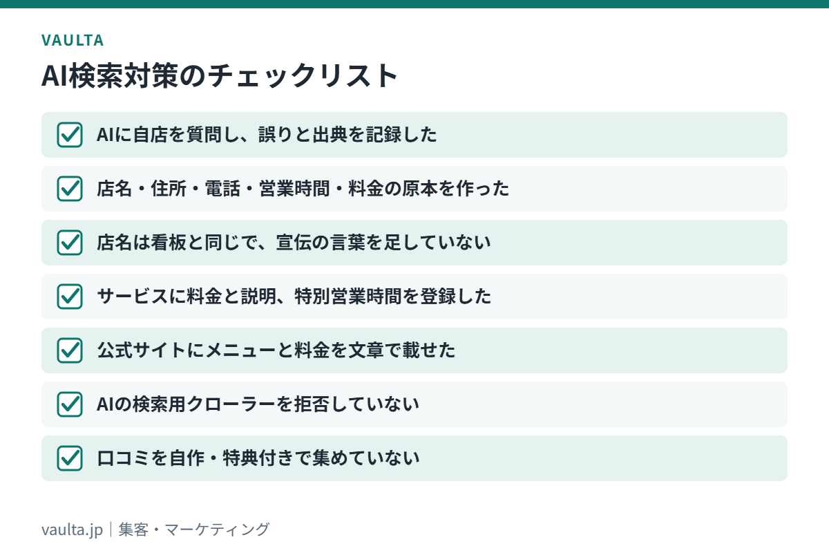美容室のAI検索対策チェックリスト