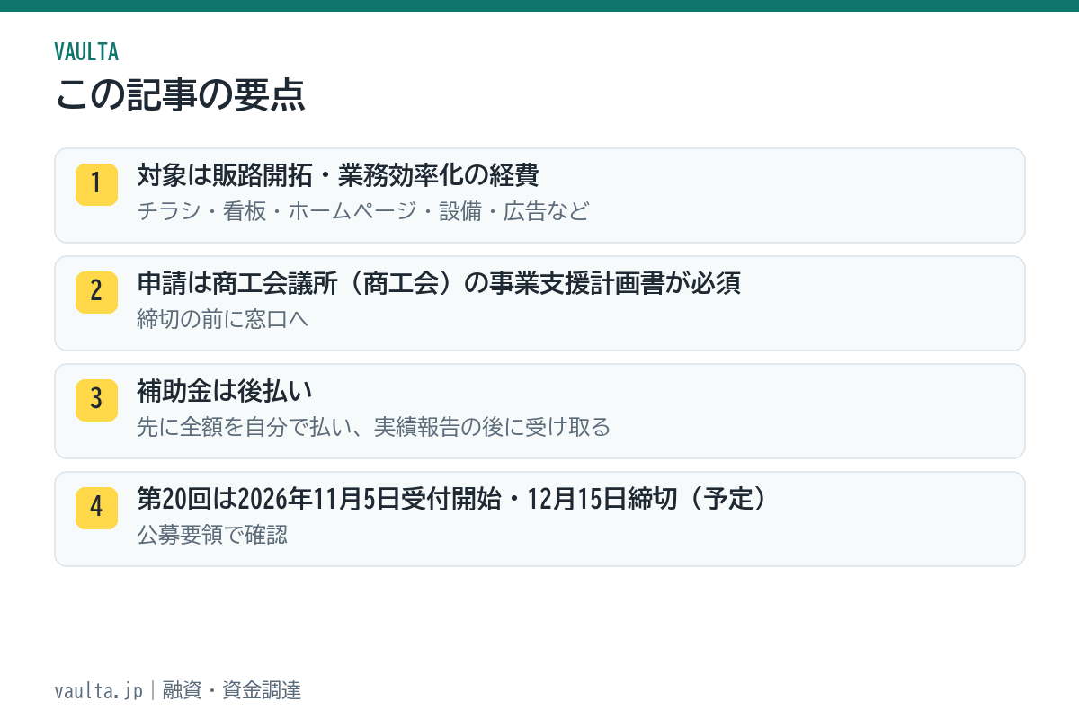 美容室の持続化補助金の要点|対象経費・商工会議所の支援計画書・後払い