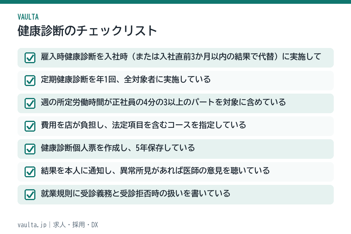 美容室の健康診断チェックリスト