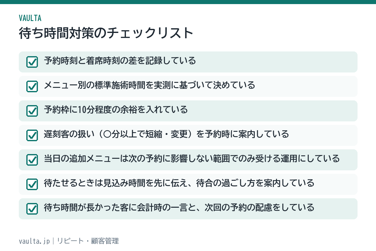 美容室の待ち時間対策チェックリスト